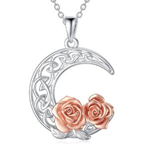 PELOVNY Mother's Day Gifts Leaf Clover Filigree Necklace S925 Sterling Silver Flower Jewelry Gift Christmas Gift for Women