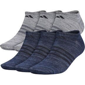 adidas Mens Superlite No Show Socks with arch compression (6-Pair)