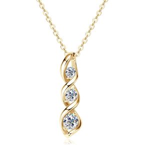 AINUOSHI Infinity Moissanite Necklaces for Women, 925 Sterling Silver Moissanite Diamond Pendant Necklace 2ct D Color VVS1 Clarity, White Gold Plated Dainty Necklace for Women Jewelry Gifts
