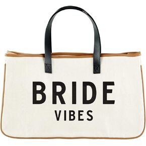 Santa Barbara Design Studio Tote Bag Hold Everything Collection Black and White 100% Cotton Canvas with Leather Handles