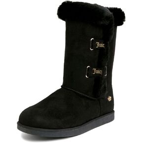 Juicy Couture Women's Tall Slip On Winter Snow Boots Warm & Insulated Fur Lining Comfortable Fashion Booties
