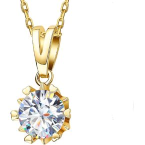Diamond Pendant Necklace for Women,1Carat Moissanite Snowflake S925 Sterling Silver Necklace,Snowflake Diamond Jewelry Valentine's Day Gifts for Wife Girlfriend