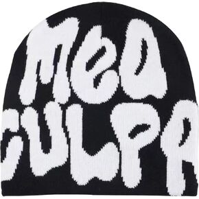 MEA Culpa Beanie Y2k Beanie Women Beanie Y2k Hat Graphic Beanie Winter Hat Knit Skull Cap Knitted Cap Y2k Accessories