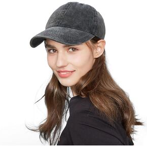 Negi Denim Hat for Men Women Washed Distressed Adjustable Dad Hats Baseball Cap Vintage Unconstructed Plain Cap Unisex Fit