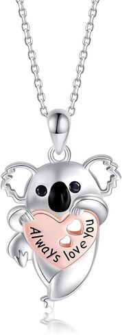 مجوهرات كوالا - 925 من الفضة الإسترلينية على شكل حيوان لطيف على شكل دب كوالا قلادة وخواتم وأقراط للنساء in Kuwait