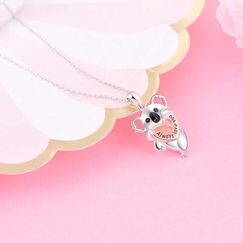 مجوهرات كوالا - 925 من الفضة الإسترلينية على شكل حيوان لطيف على شكل دب كوالا قلادة وخواتم وأقراط للنساء in Kuwait