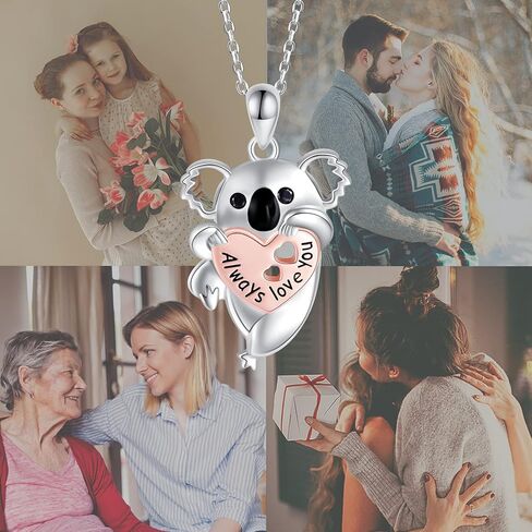 مجوهرات كوالا - 925 من الفضة الإسترلينية على شكل حيوان لطيف على شكل دب كوالا قلادة وخواتم وأقراط للنساء in Kuwait