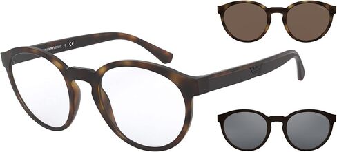 Emporio Armani Men's Ea4152 Prescription Eyewear Frames with Two Interchangeable Sun Clip-ons Round in Saudi Arabia