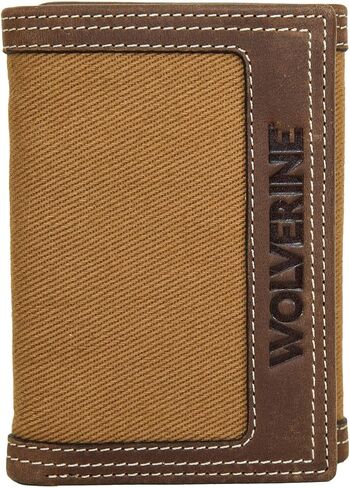 WOLVERINE Men's RFID Blocking Rugged Trifold Wallet (Avail in Cotton Canvas Or Leather) in Saudi Arabia