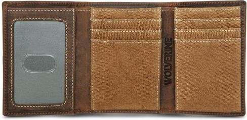 WOLVERINE Men's RFID Blocking Rugged Trifold Wallet (Avail in Cotton Canvas Or Leather) in Saudi Arabia