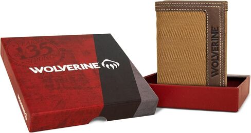 WOLVERINE Men's RFID Blocking Rugged Trifold Wallet (Avail in Cotton Canvas Or Leather) in Saudi Arabia