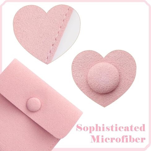 12pcs Microfiber Jewelry Pouch 8x8cm Microfiber Jewelry Bags Microfiber Jewelry Packaging Bag Luxury Small Jewelry Gift Bags Small Jewelry Pouch Snap Button Envelope Style Packaging in Kuwait