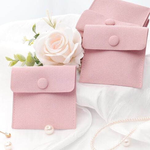 12pcs Microfiber Jewelry Pouch 8x8cm Microfiber Jewelry Bags Microfiber Jewelry Packaging Bag Luxury Small Jewelry Gift Bags Small Jewelry Pouch Snap Button Envelope Style Packaging in Kuwait