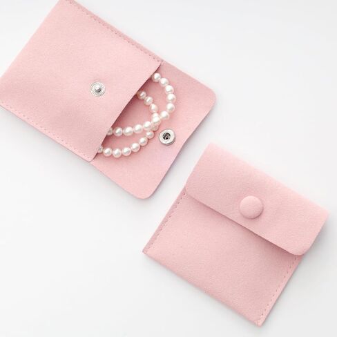 12pcs Microfiber Jewelry Pouch 8x8cm Microfiber Jewelry Bags Microfiber Jewelry Packaging Bag Luxury Small Jewelry Gift Bags Small Jewelry Pouch Snap Button Envelope Style Packaging in Kuwait