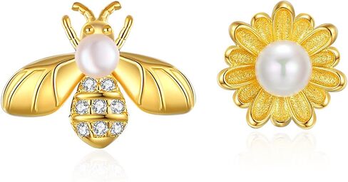 Sterling Silver Post Daisy Flower/Cowgirl Cowboy Dangle Drop Earrings for Women, Sterling Silver Hummingbird/Bee Stud Earrings Jewelry for Women Girls in Saudi Arabia