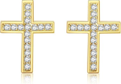 ToHeart Gold Cross Hoop Earrings for Womens Minimalist Gold Earrings Dangle Elegant Hypoallergenic Gifts in Kuwait