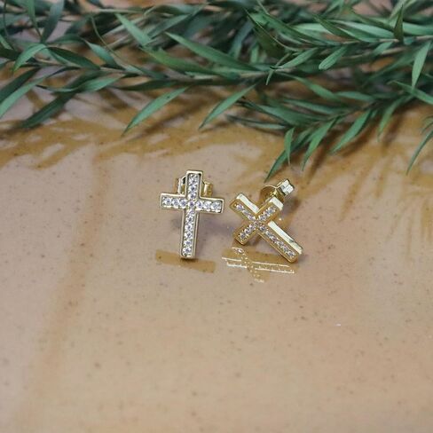 ToHeart Gold Cross Hoop Earrings for Womens Minimalist Gold Earrings Dangle Elegant Hypoallergenic Gifts in Kuwait
