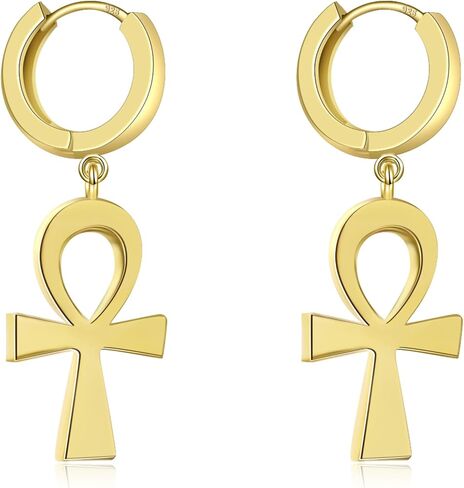 أقراط توهارت الذهبية المتقاطعة للنساء أقراط ذهبية بسيطة تتدلى هدايا أنيقة لا تسبب الحساسية in Kuwait