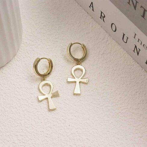 أقراط توهارت الذهبية المتقاطعة للنساء أقراط ذهبية بسيطة تتدلى هدايا أنيقة لا تسبب الحساسية in Kuwait