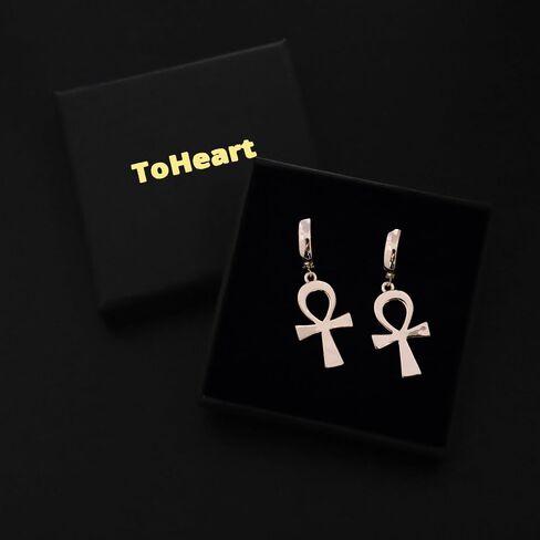 أقراط توهارت الذهبية المتقاطعة للنساء أقراط ذهبية بسيطة تتدلى هدايا أنيقة لا تسبب الحساسية in Kuwait