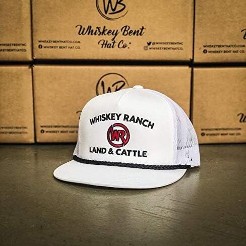 WHISKEY BENT HAT CO. Whiskey Ranch Land & Cattle, Mesh Snapback Trucker Hats in Kuwait