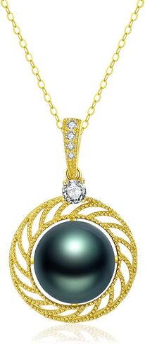 Gifts for Women Wife gifts Anniversary, Tahitian Black Pearl Necklaces,Mothers Day Gifts for Mom women wife Birthday day gifts Christmas day gifts Valentine's Day gifts for her Jewelry Gifts in Saudi Arabia