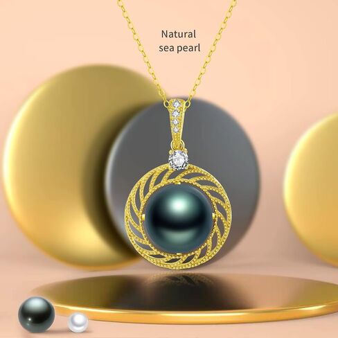 Gifts for Women Wife gifts Anniversary, Tahitian Black Pearl Necklaces,Mothers Day Gifts for Mom women wife Birthday day gifts Christmas day gifts Valentine's Day gifts for her Jewelry Gifts in Saudi Arabia