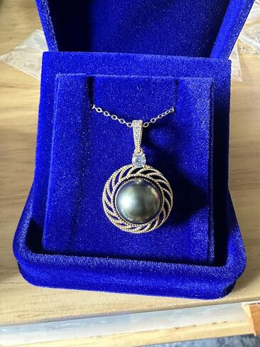 Gifts for Women Wife gifts Anniversary, Tahitian Black Pearl Necklaces,Mothers Day Gifts for Mom women wife Birthday day gifts Christmas day gifts Valentine's Day gifts for her Jewelry Gifts in Saudi Arabia