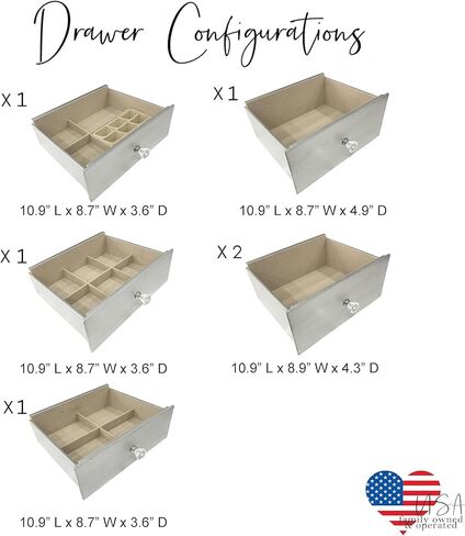 Hives and Honey Hannah Jewelry Armoire - Modern Silver Storage Organizer with Divided Drawers and Necklace Hooks - French-Inspired Design with Jewel-Like Pulls - Anti-Tarnish Felt Lining in Saudi Arabia