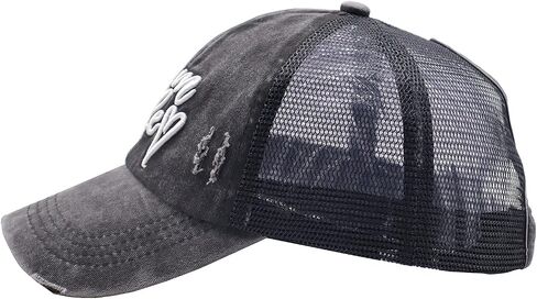 Mom Life Ponytail Baseball Cap Messy Bun Vintage Washed Distressed Twill Plain Hat for Women in Kuwait