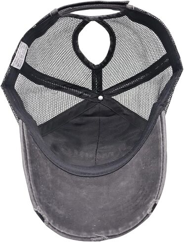 Mom Life Ponytail Baseball Cap Messy Bun Vintage Washed Distressed Twill Plain Hat for Women in Kuwait
