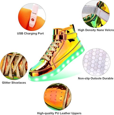 أحذية KUNWFNIX المضيئة للرجال والنساء أحذية LED عالية الجودة للكبار أحذية رياضية مضيئة في الظلام مع إعادة شحن USB لحفلات الرقص in Kuwait