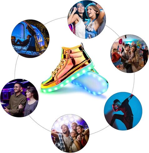 أحذية KUNWFNIX المضيئة للرجال والنساء أحذية LED عالية الجودة للكبار أحذية رياضية مضيئة في الظلام مع إعادة شحن USB لحفلات الرقص in Kuwait