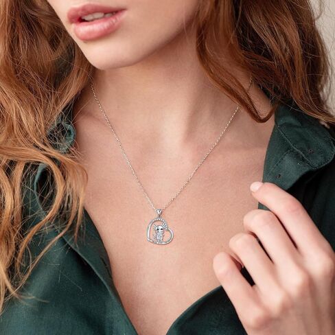 Penguin/Elephant/Frog Mushroom/Cat/Fox/Highland Cow/Axolotl/Dinosaur Necklace Jewelry for Women Birthday Christmas Gifts in Saudi Arabia