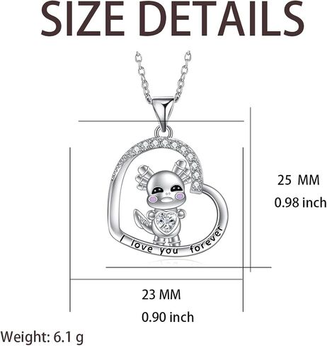 Penguin/Elephant/Frog Mushroom/Cat/Fox/Highland Cow/Axolotl/Dinosaur Necklace Jewelry for Women Birthday Christmas Gifts in Saudi Arabia