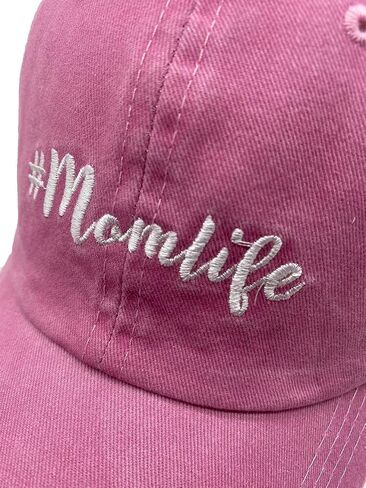 Mom Life Ponytail Baseball Cap Messy Bun Vintage Washed Distressed Twill Plain Hat for Women in Kuwait