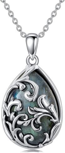 PELOVNY Mother's Day Gifts Leaf Clover Filigree Necklace S925 Sterling Silver Flower Jewelry Gift Christmas Gift for Women in Kuwait