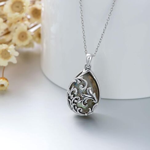 PELOVNY Mother's Day Gifts Leaf Clover Filigree Necklace S925 Sterling Silver Flower Jewelry Gift Christmas Gift for Women in Kuwait