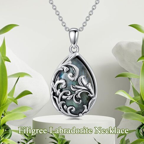 PELOVNY Mother's Day Gifts Leaf Clover Filigree Necklace S925 Sterling Silver Flower Jewelry Gift Christmas Gift for Women in Kuwait