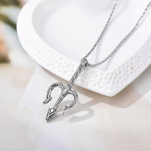 قلادة ترايدنت/السيف للرجال بوسيدون ترايدنت قلادة مجوهرات هدايا للنساء in Kuwait