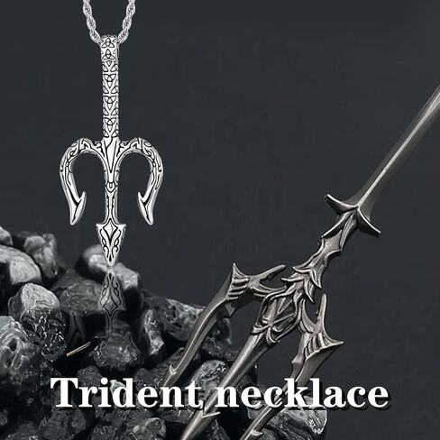 قلادة ترايدنت/السيف للرجال بوسيدون ترايدنت قلادة مجوهرات هدايا للنساء in Kuwait