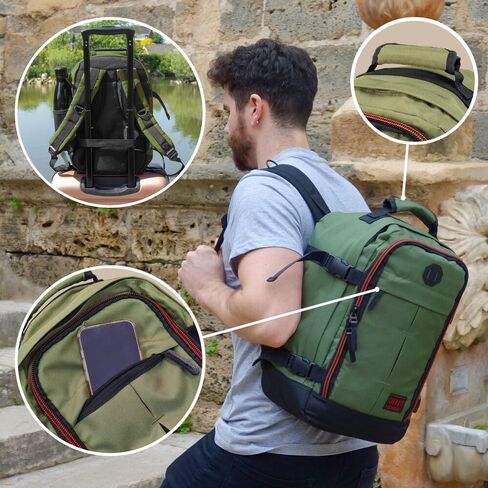 حقيبة سفر Cabin Max Metz Stowaway 20L مقاس 16x10x8 (40x25x20 سم) - حقيبة ظهر صغيرة/حقيبة عطلة نهاية الأسبوع مثالية لحمل الأمتعة تحت المقعد (رمادي أباتشي) in Kuwait