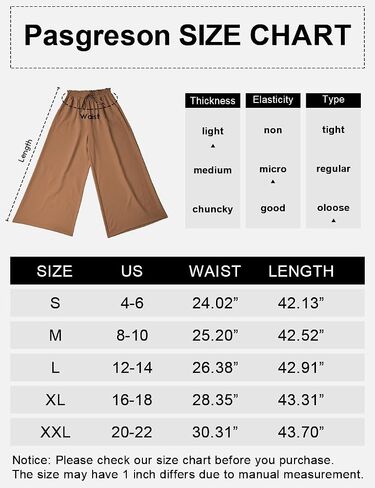Pasgreson Women's Casual Wide Leg Pants Flowy Ruffle Elastic Drawstring Waist Beach Palazzo Loose Pants with Pockets in Saudi Arabia