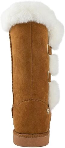 Juicy Couture Women's Tall Slip On Winter Snow Boots Warm & Insulated Fur Lining Comfortable Fashion Booties in Saudi Arabia