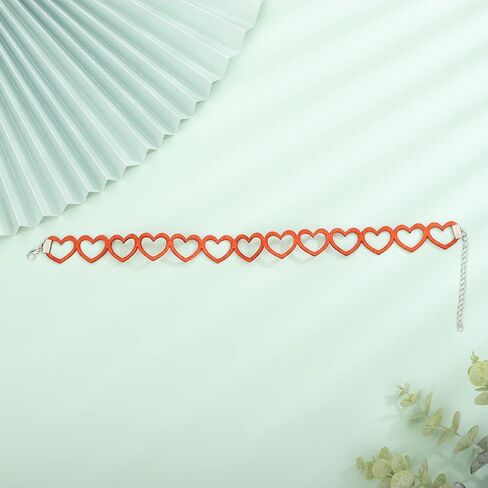 Hollow Heart Choker Necklace Sexy Thin Short Love Necklace Adjustable Soft Collar Necklace Accessories in Saudi Arabia
