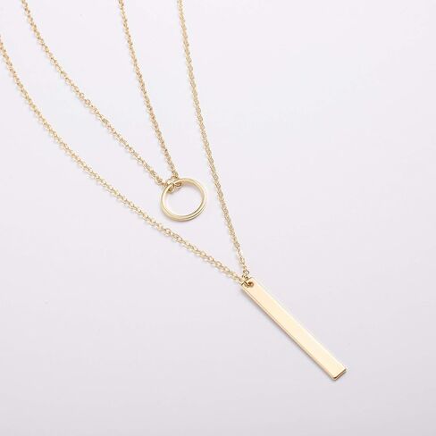 S.J JEWELRY Women Simple Delicate Full Moon 14K Gold Plated/Rose Gold/Silver Plated Layered Pendant Handmade Chokers Necklaces in Saudi Arabia