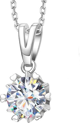 Diamond Pendant Necklace for Women,1Carat Moissanite Snowflake S925 Sterling Silver Necklace,Snowflake Diamond Jewelry Valentine's Day Gifts for Wife Girlfriend in Saudi Arabia