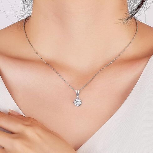 Diamond Pendant Necklace for Women,1Carat Moissanite Snowflake S925 Sterling Silver Necklace,Snowflake Diamond Jewelry Valentine's Day Gifts for Wife Girlfriend in Saudi Arabia