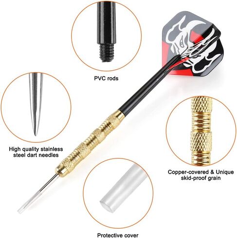 Accmor Steel Tip Darts, Professional Metal Darts, Darts Metal Tip Set, Metal Darts for Dartboard,18 pcs in Saudi Arabia