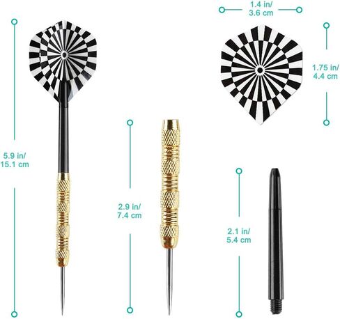 Accmor Steel Tip Darts, Professional Metal Darts, Darts Metal Tip Set, Metal Darts for Dartboard,18 pcs in Saudi Arabia